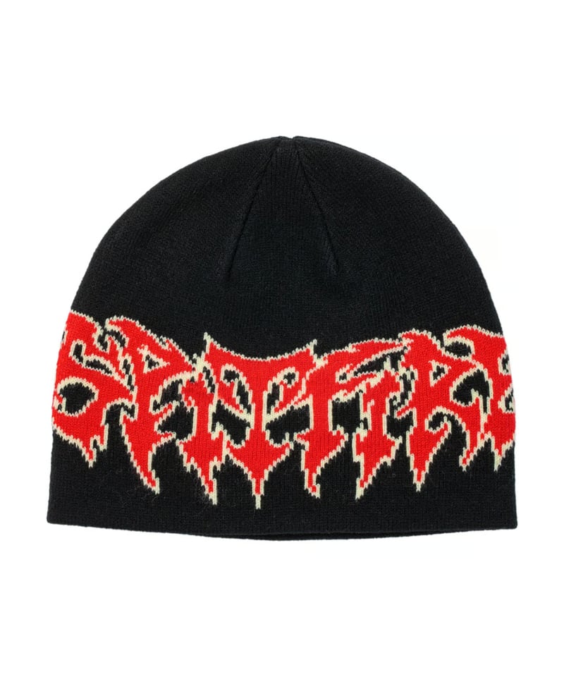 SPITFIRE】Demon Script Black / Red Skully Beani