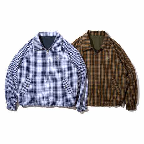 Utility Harrington Jacket (Navy & Gingham)