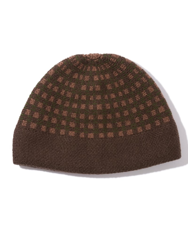 Checkered Single Beanie (Brown) | Diaspora skat