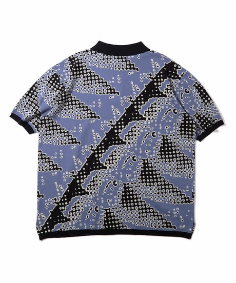 Brushed Terrain Knit Polo (Blue)