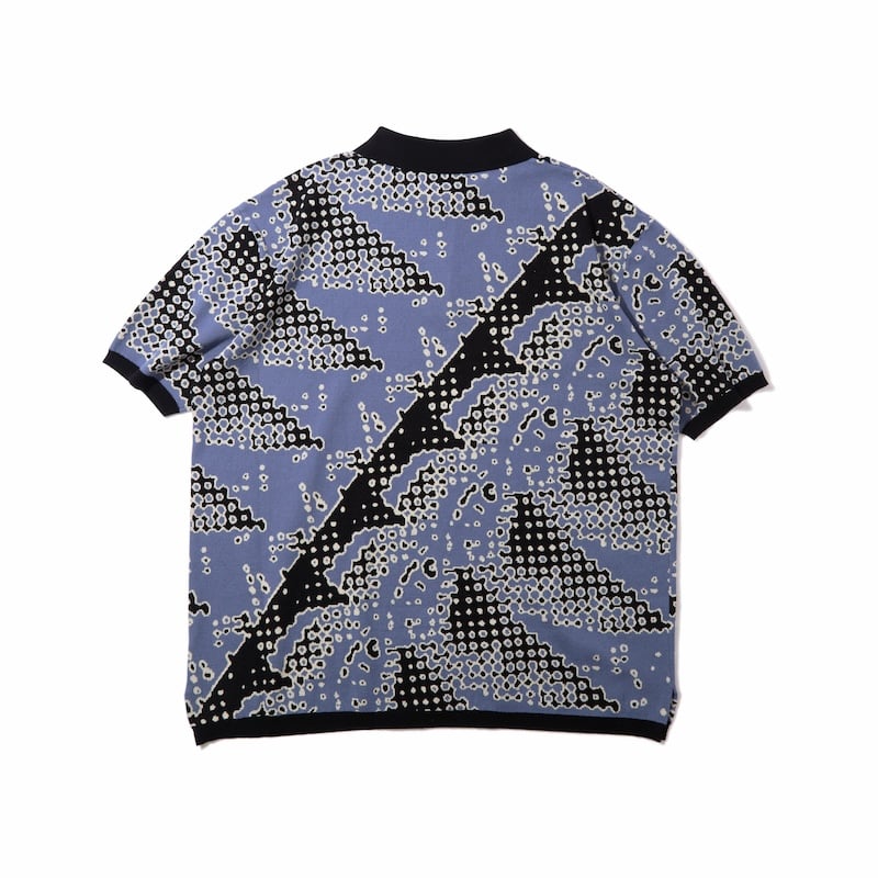 Brushed Terrain Knit Polo (Blue) | PURRBS Onlin