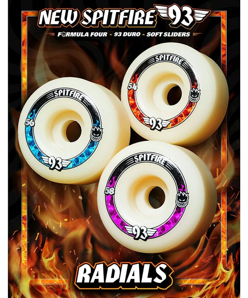 SPITFIRE】FORMULA FOUR RADIALS SOFT SLIDERS 93A SPITFIRE】FORMULA FOUR RADIALS SOFT SLIDERS 93A