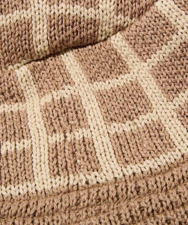 Grid Knit Bucket Hat (Taupe) | Diaspora skatebo