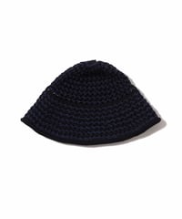 Cotton Croche Knit Hat (Black)