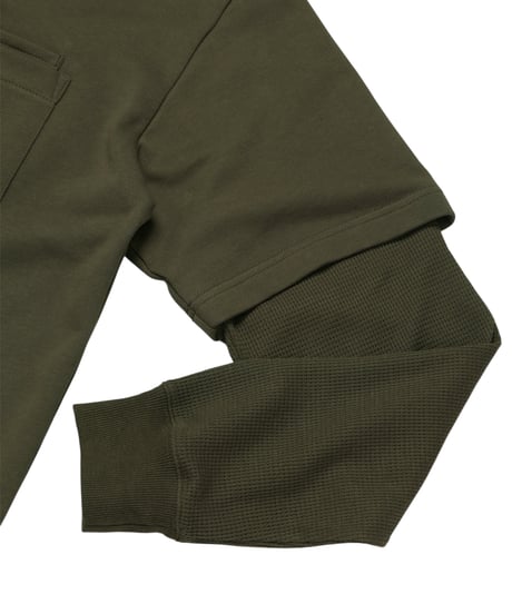 【VICTORIA】WAFFLE SLEEVE DOUBLE POCKET TEE
