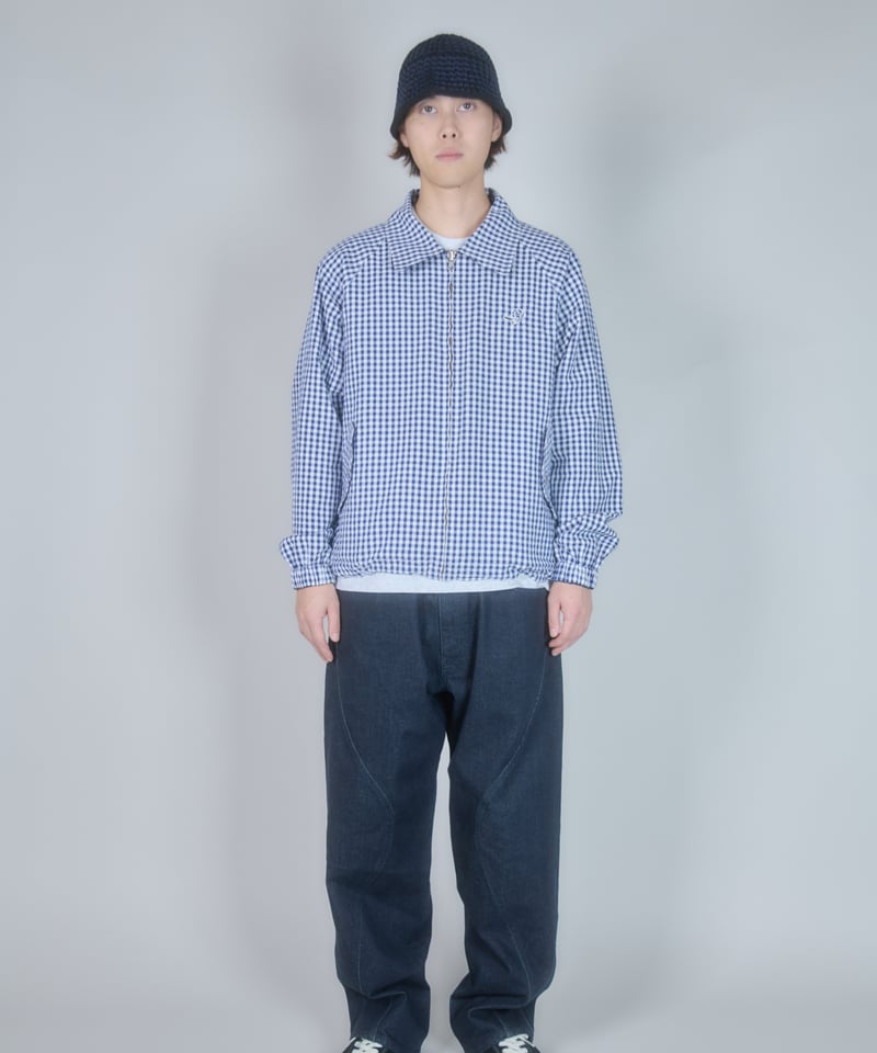 Utility Harrington Jacket (Navy & Gingham) | PU