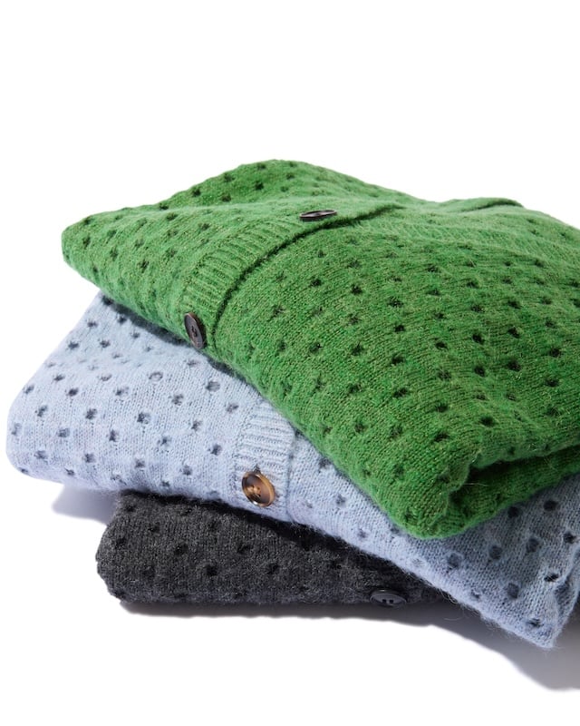 Cotton Mohair Cardigan (Blue Grey) | Diaspora s