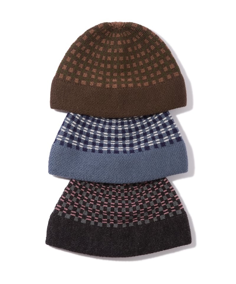 Checkered Single Beanie (Brown) | Diaspora skat