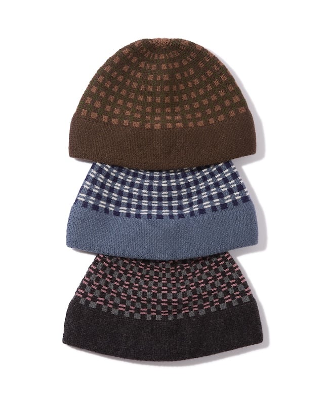Checkered Single Beanie (Blue) | Diaspora skate