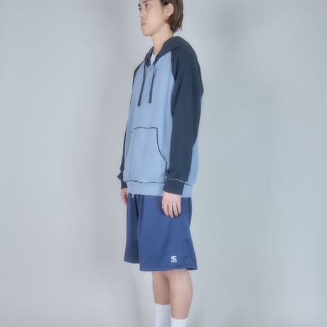 Full Zip Hooded Dry Waffle (Blue)