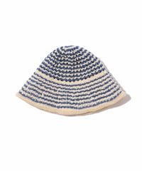 Cotton Croche Knit Hat (Blue)