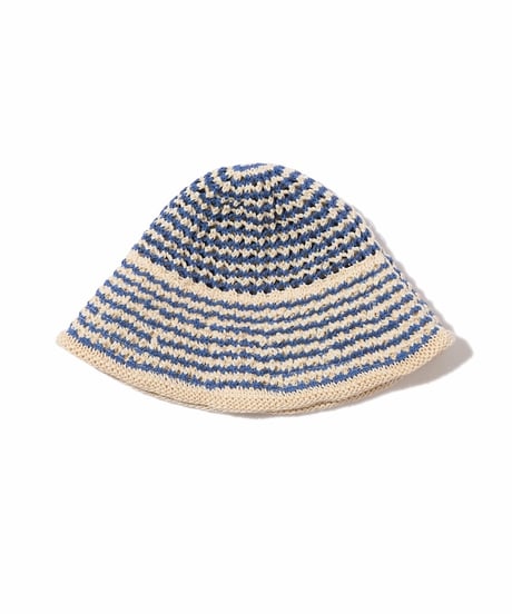 Cotton Croche Knit Hat (Blue)