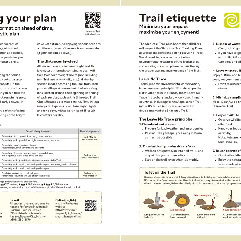 英語版】OFFICIAL GUIDE BOOK TO THE SHIN-ETSU TRAIL