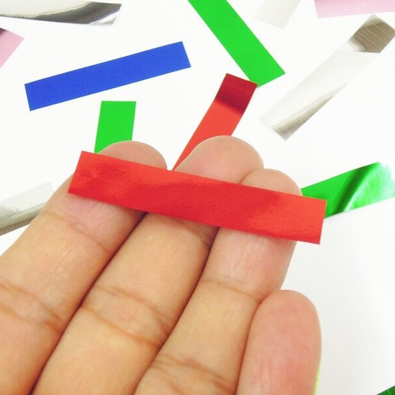 ミツクラの紙吹雪 細目長方形 1cm×5cm カラフル業務用 横回転落下型 長