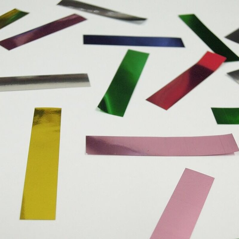 ミツクラの紙吹雪 細目長方形 1cm×5cm カラフル業務用 横回転落下型 長