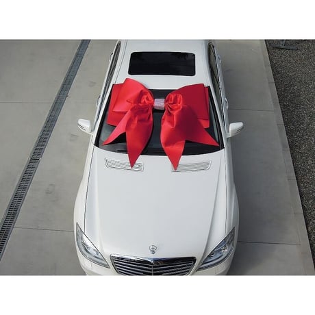 ミツクラ　超ビッグリボン サテン調 大型リボン　立体型リボン　赤　納車　中古車　新車　納車式　プレゼント　リボン　新築　引き渡し インスタ映え