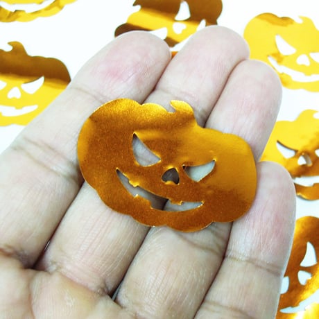 ミツクラの紙吹雪　業務用    ハロウィン　かぼちゃお化け型　ブラウンメタリック
