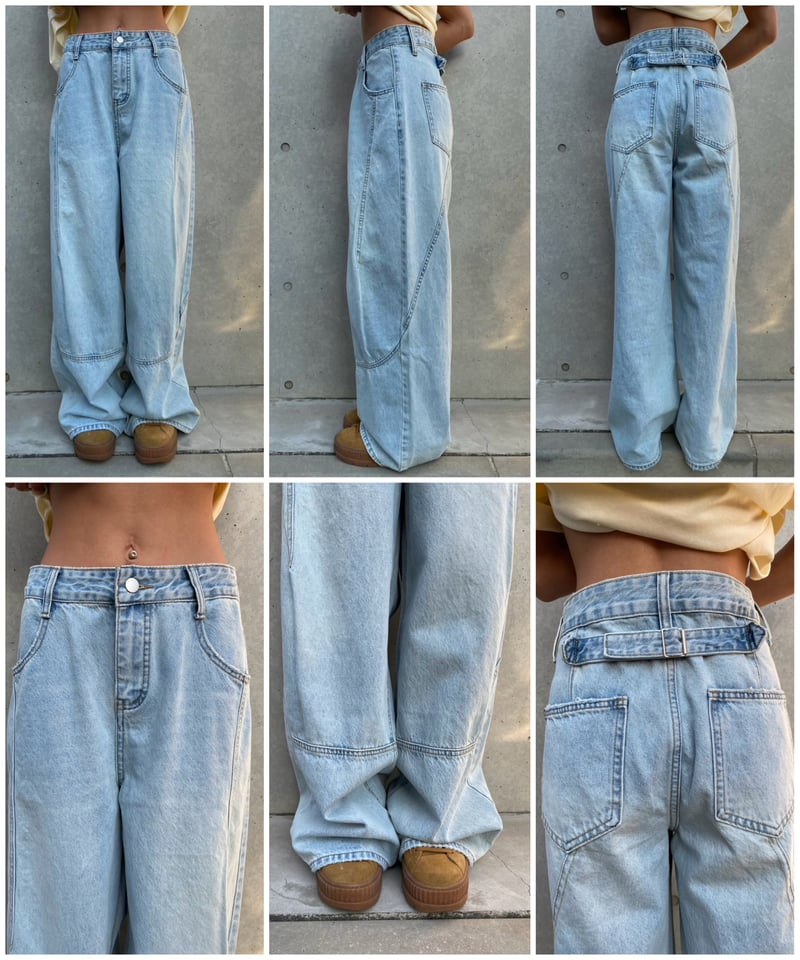 solid wide denim「belt」#575 | tablethotel-sūdo