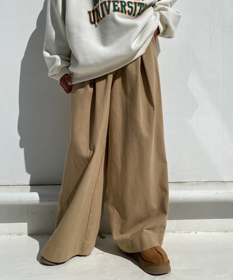 tuck wide pt 「belt waist」#6079