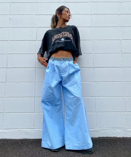 flare tuck pt「denim check」#5727