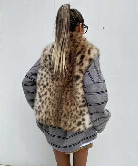 fur vest「fluffy leo」#1012510（リバーシブル）