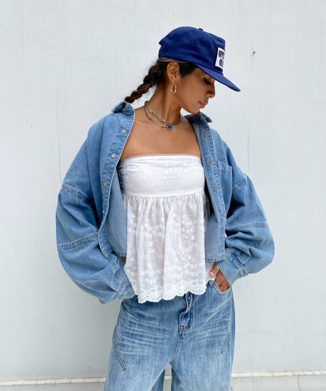 shirring flare top「lace」#205264