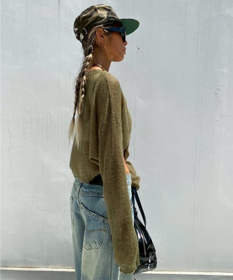 cropped sheer knit「layer me」#61530