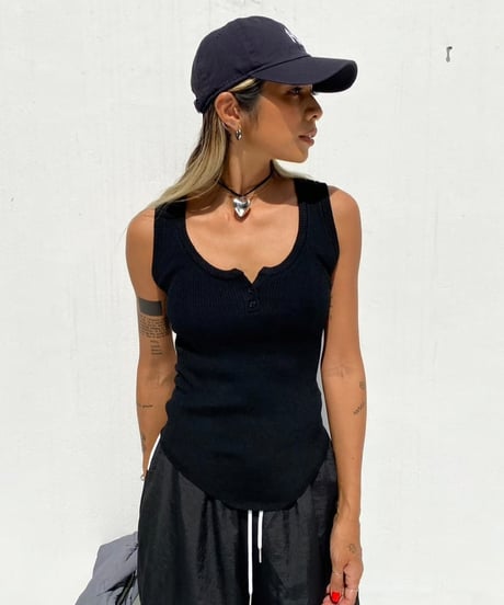 scoop neck top's「soft rib」#6218