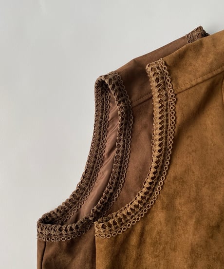 fake leather vest「trim」#993659