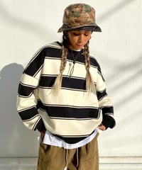 oversized sw「thick border」#28218512（裏起毛）