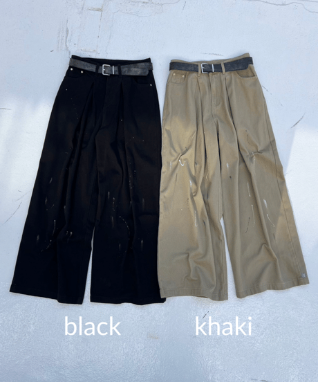 tuck wide pants「paint」#76832