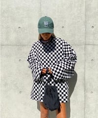 wide checkered sw「black×white」#80118