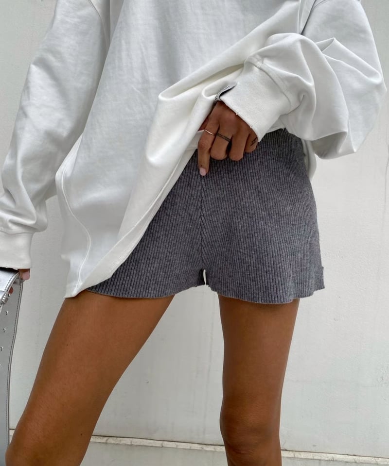 rib shorts「stretch knit」#8805512 | tablethotel-