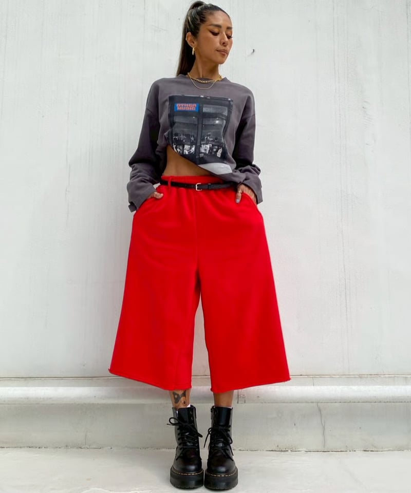 half sw pt「long shorts」#3048510(裏起毛／ベルト付き) | ta