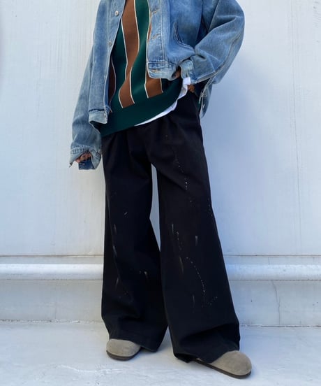 tuck wide pants「paint」#76832