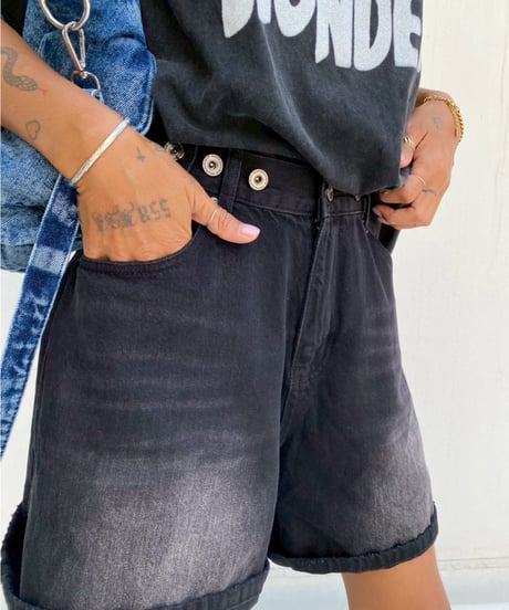 wash denim shorts「buggy」#70652-164