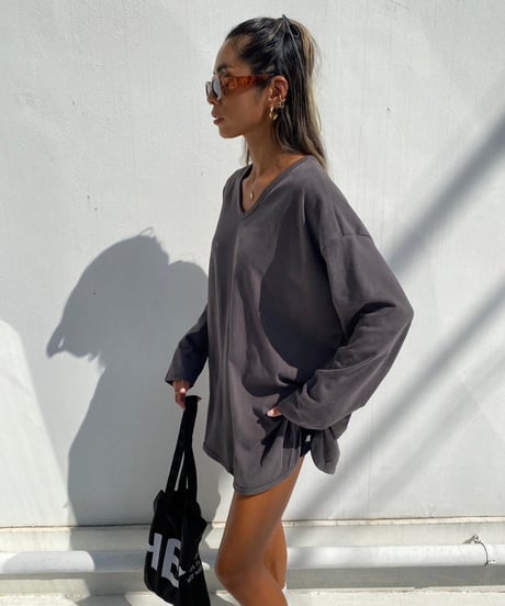 v-neck lont「round hem」#8206