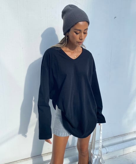 v-neck lont「round hem」#8206