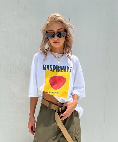 printed big T「raspberry」#9576