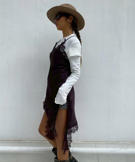 satin one piece「slit lace」#25613601