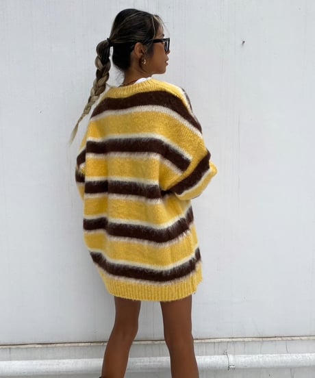 loose knit pullover「border」#8118