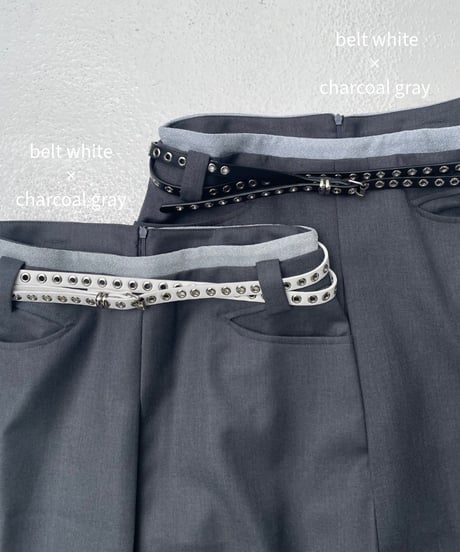 box lame sk「pleats」（ベルト付）#25079