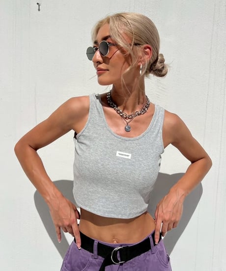 rib cropped tank「tag」#111