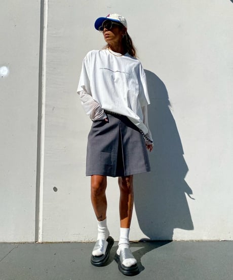 box lame sk「pleats」（ベルト付）#25079