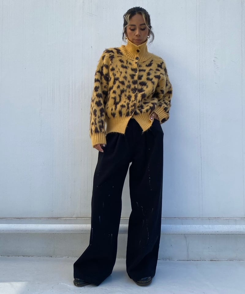 high neck knit cardigan「leopard」#26637 | tablet
