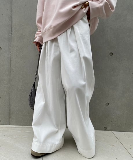 tuck wide pt 「belt waist」#6079