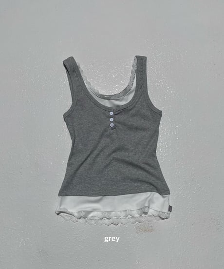 lace tank「button」#68137