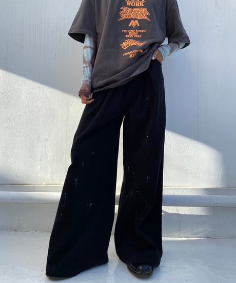 tuck wide pants「paint」#76832