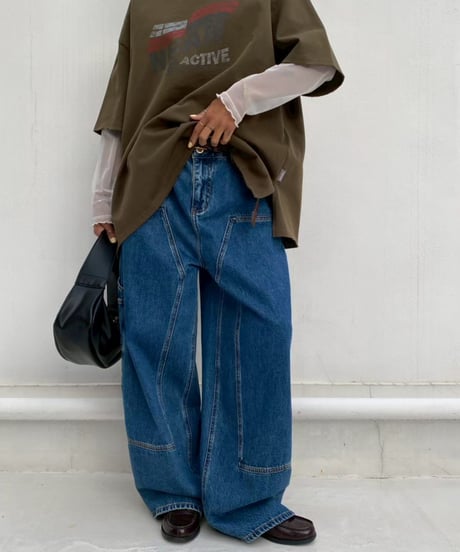 denim pt「3D curve」#8662959(ベルト付き)