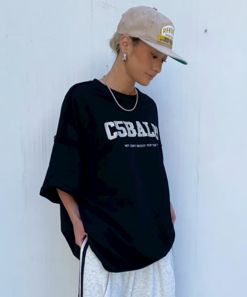 MOKUA3様　オーダー分 26/-天竺 パウダー加工 リメイク風 切替 ドルマンスリーブ T